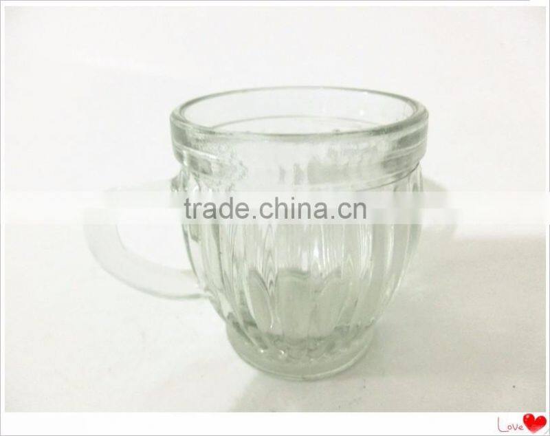 Food Grade Glass Ice Cream Empty Cup with Handle 110ml