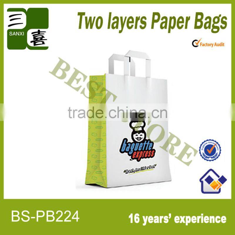Printed shopping paper bag with handle
