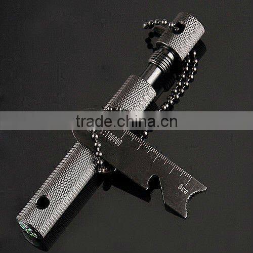 6-in-1 Flint Compass Scraper Bottle Opener Dividing Ruler Map Rangefinder