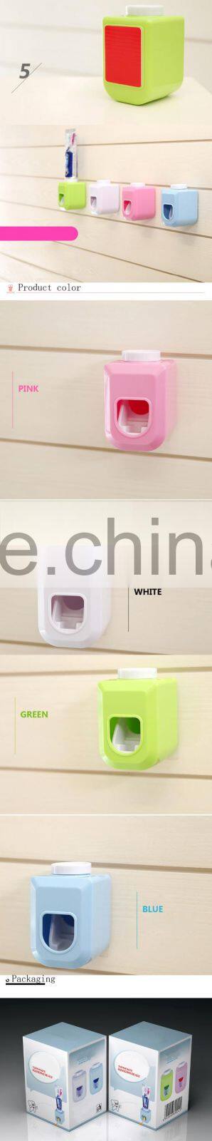 Hot sale ABS Self-Adhesive Sticky Automatic Toothpaste Dispenser Wall Mount Stand