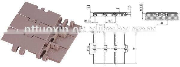 Straight Running Plastic Tabletop Chains for processing machinery