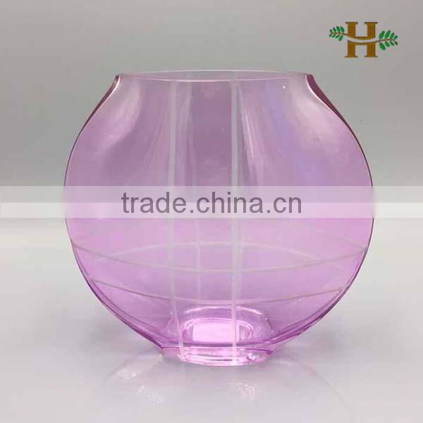 Oval Glass Vase, Moon Style Flower Vase for Home Decor