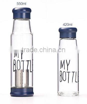 Promotional fancy water glass bottle 10 gallon double wall glass water bottle