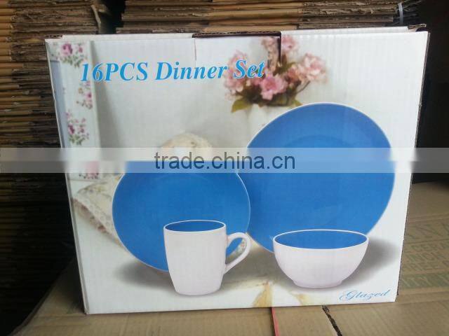 Ceramic white porcelain dinnerware sets 12 pcs / 16 pcs set of dinner plate