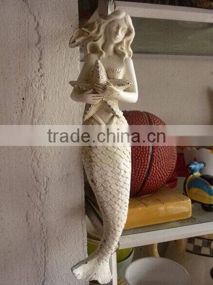 Resin abstract art wall unpainted resin mermaid souvenirs