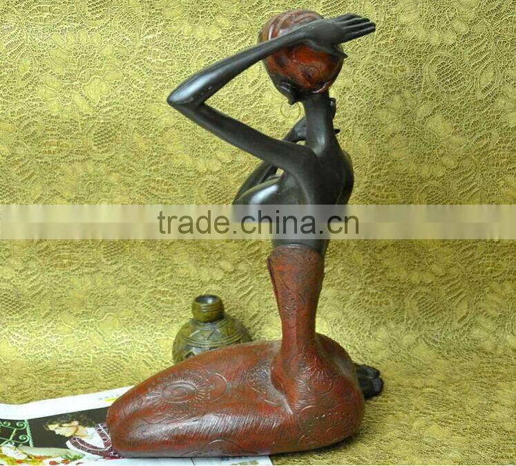 Black African girl resin sculpture series,interior decorations sculpture