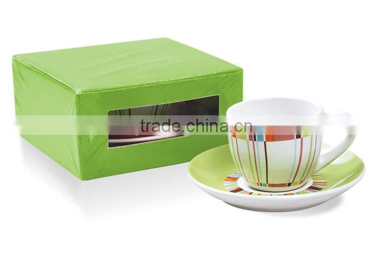 12pcs Ceramic Espresso Coffee Cup and Saucer