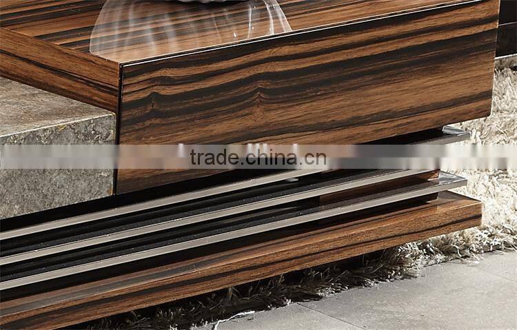 modern marble/travertine top living room coffee table with hardware