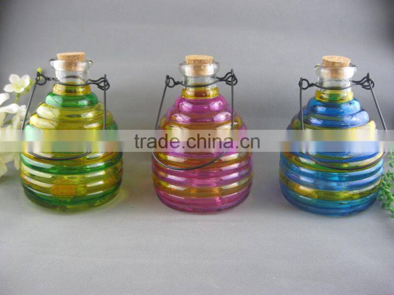 colored glass wasp trap hanging glass bee catcher , glsss bee catcher