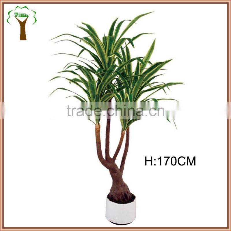 artificial yucca elephantipes tree with leaves edge in golden for landscape decoration