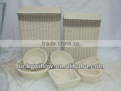 natural material wicker laundry baskets&bins with elegant lining (factory provide)