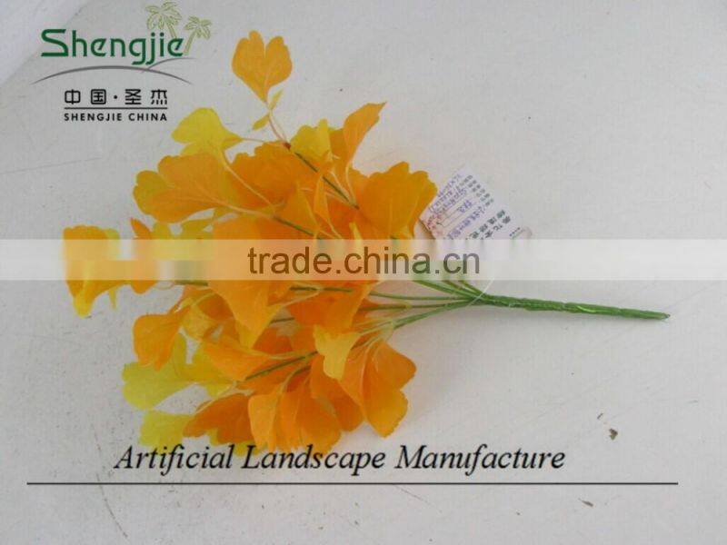 artificial gingko leaves with beautiful yellow color for indoor decoration