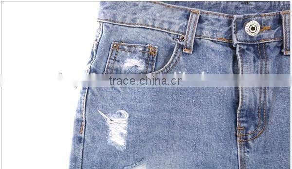Women fifth denim pants summer short ripped jeans