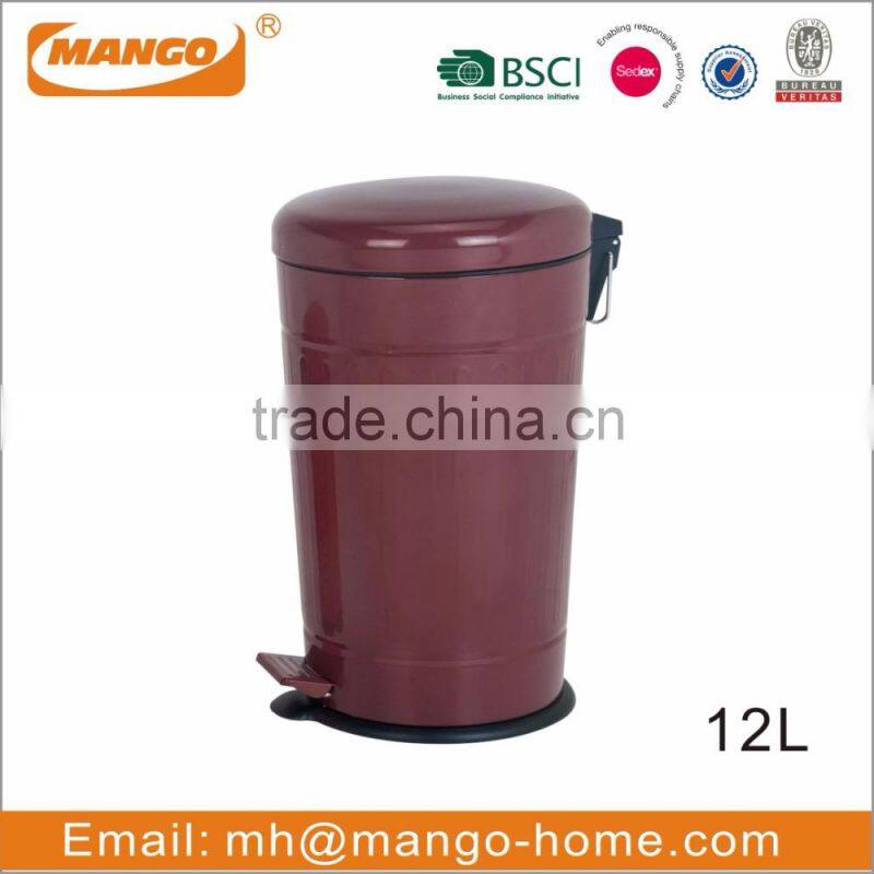 Soft closed cone pedal trash can with colorful coating