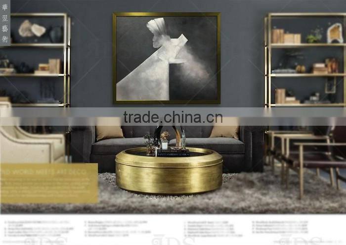 Customized new design framed wall painting with gold leaf