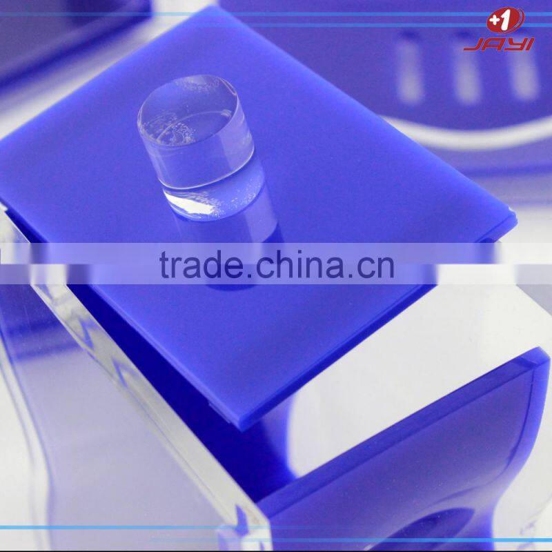 China wholesale luxury pump bottle hotel balfour purple crystal clear plastic lucite acrylic bathroom accessories