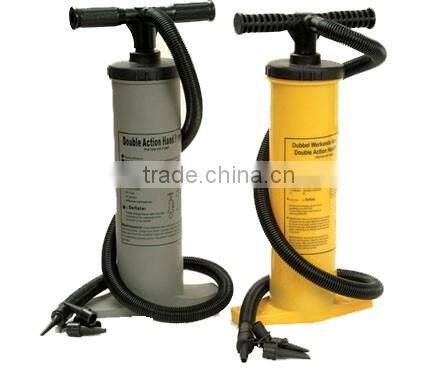 Outdoor bicycle double action hand air pump inflate and deflate with 4 nozzles