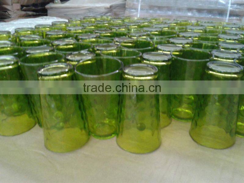 400ML printing colorful glass candle holder