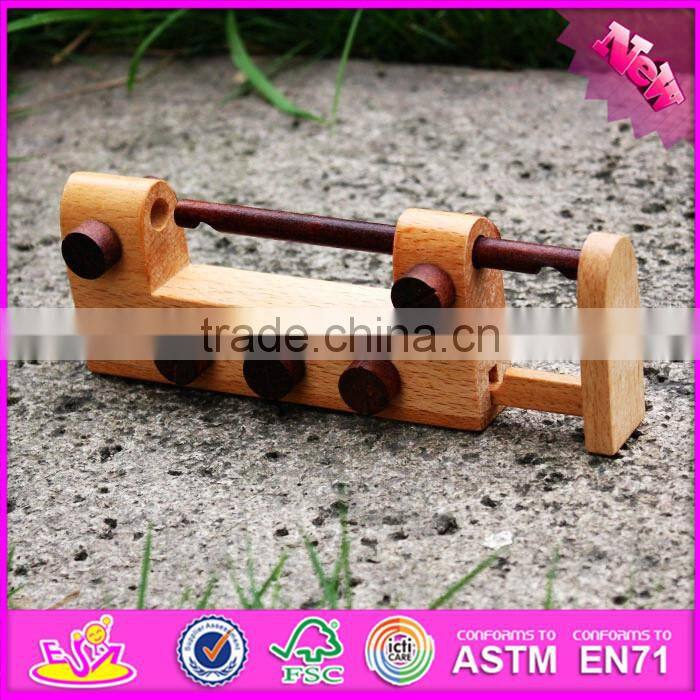 2016 new design children wooden lock toy W02A167