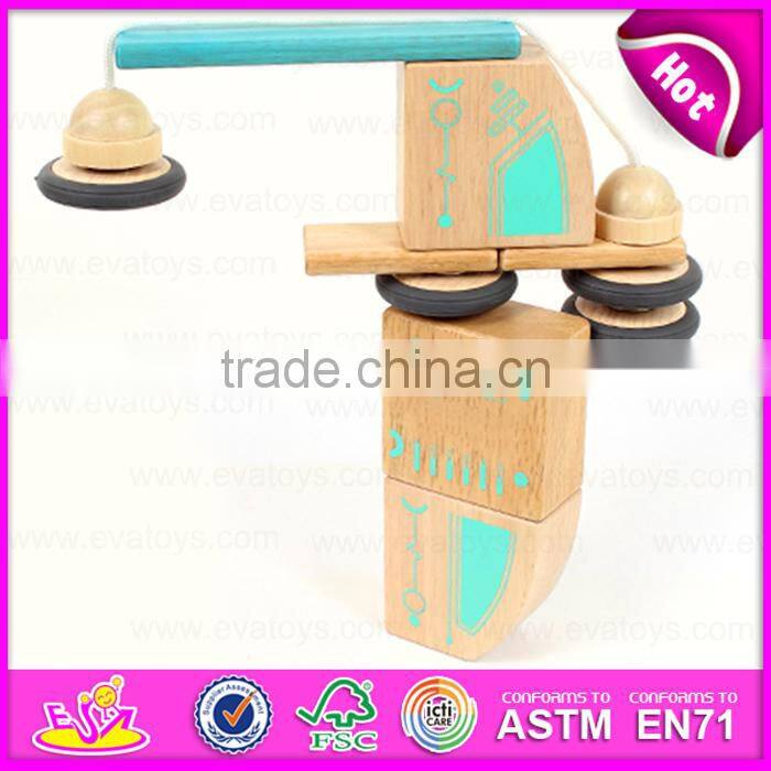 3D Construction set small flexible magic wooden robot,Educational Toy Wooden Robot Kit for children W03B046