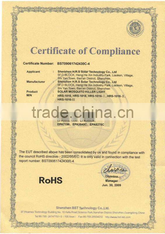 Rechargeable Solar Mosquito Killer Lamp