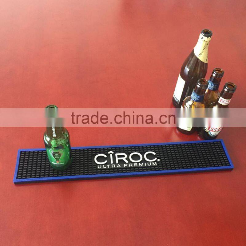 High quality customized waterproof soft pvc bar mat with promotion 3D embossing logo