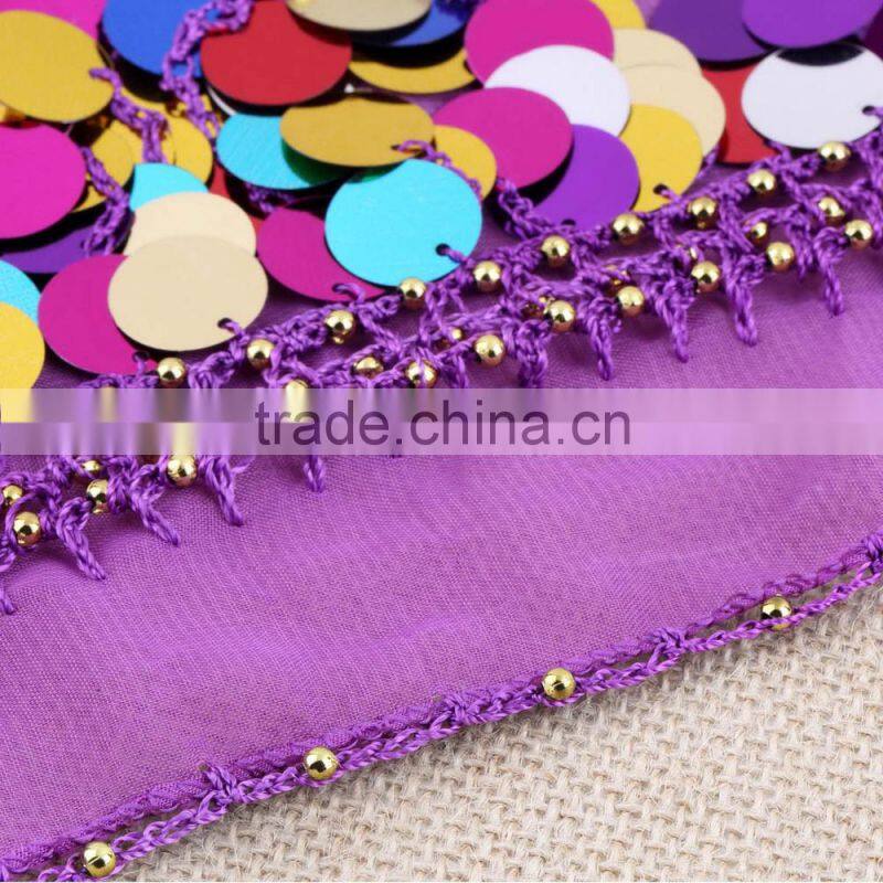 Dancing Coin Chain Sequin Belly Dance Hip Belt Skirt Scarf Wrap Waistband