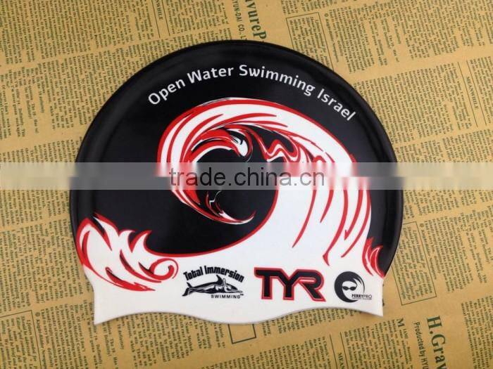 fashion silicone national Flag Patriotic Swim Caps with CE/ROHS certification