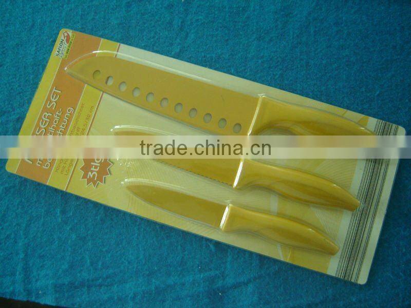 Multicolor non-stick stainless steel kitchen knives