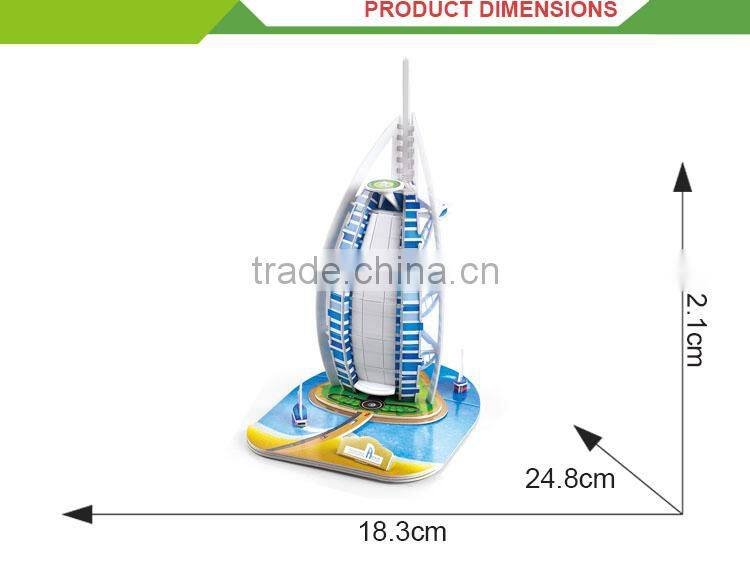 wholesale kids paper craft famous buildings 3d puzzle diy toy