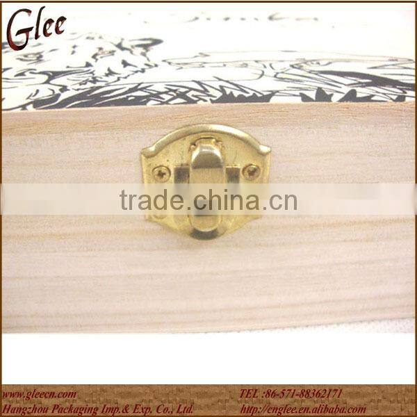 Fancy empty wholesale wooden tea packaging box