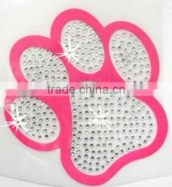 Satin fabric hotfix custom motif design crown design on t shirt