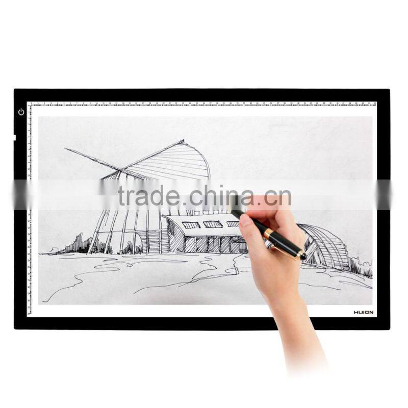 HUION high brightness aluminum frame led graphics tablet drawing tracing led light pad
