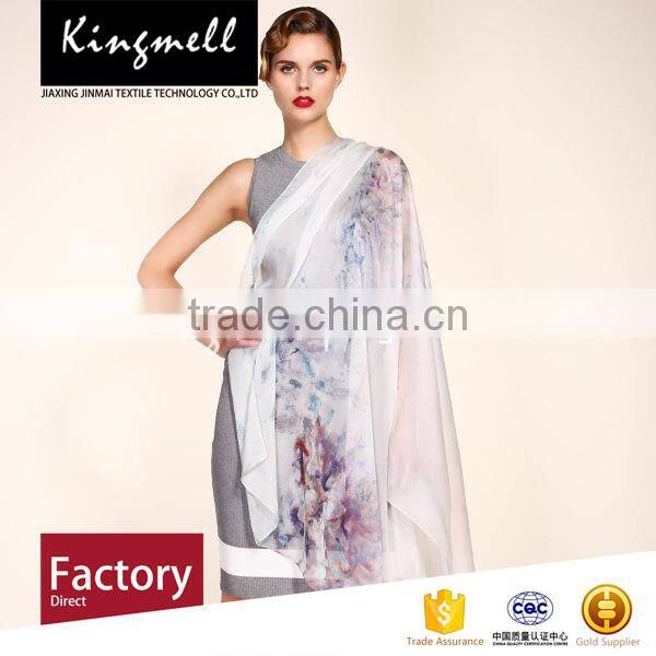 Custom Chinese supplier' digital printing silk chiffon women scarf shawl