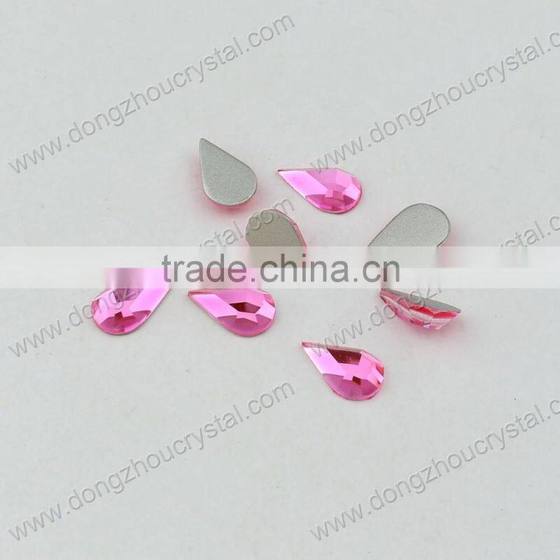 Light rose colored glass flat back crystal stones for garment accessories