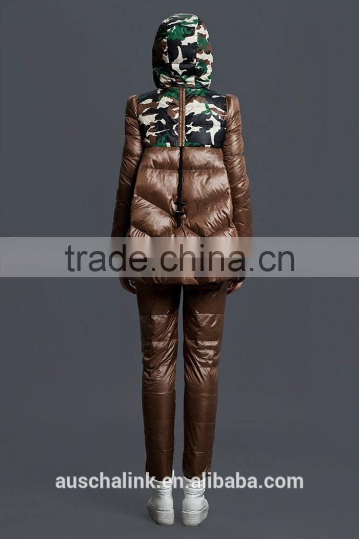 european style women camo down filled winter keep warm pants