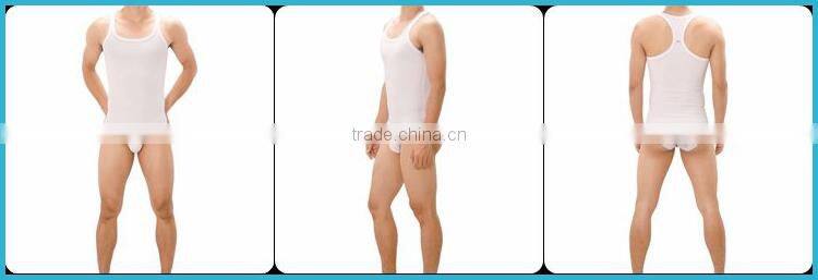 New Arrival 2014 Men Slim Stringer Vest 100% Cotton Square Collar SU15003