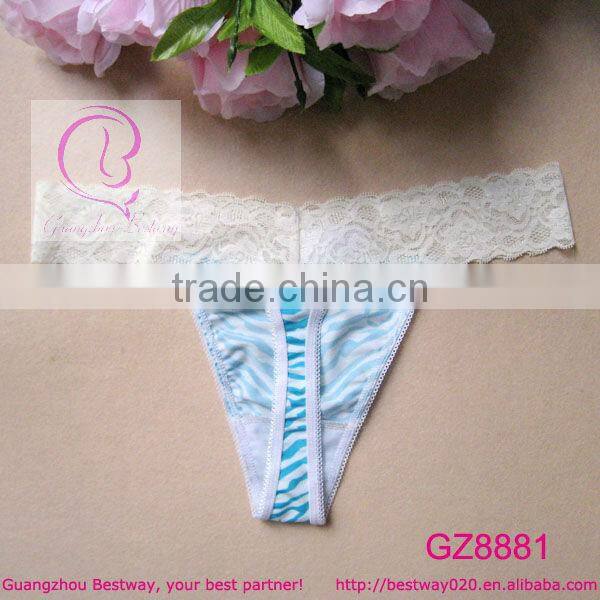 Fashion blue zebra thongs for hot sale