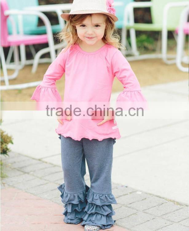 Wholesale children's boutique clothing kids cotton leggings girls ruffle shorts