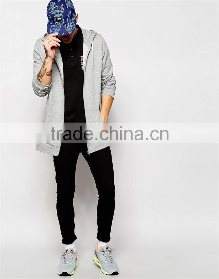 Mens 100% cotton plain hoodie zip up hoodie manufacturers