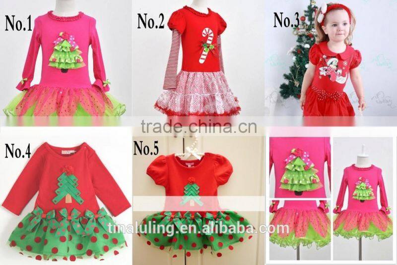 new 2015 girls long sleeve christmas dress fashion kids puffy dress baby long sleeve dress princess dress girls