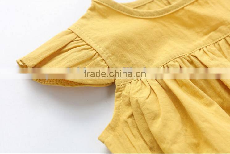 Mustard Solid Color Plus Size Harem Romper Toddler Baby Clothes Wholesale