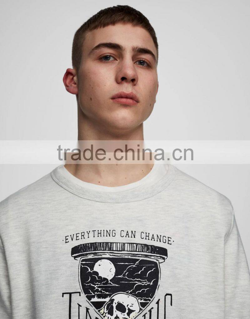 2017 Wholesale mens plain Crewneck Sweatshirt 100% Cotton Custom 3d Printing Sweatshirt