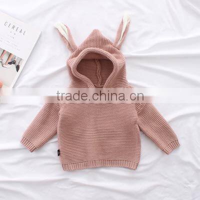 0-3 years 2017 New Wholesale Autumn Cotton Knitted Full Sleeves Baby Boys Girls Hooded Sweaters (pick size )