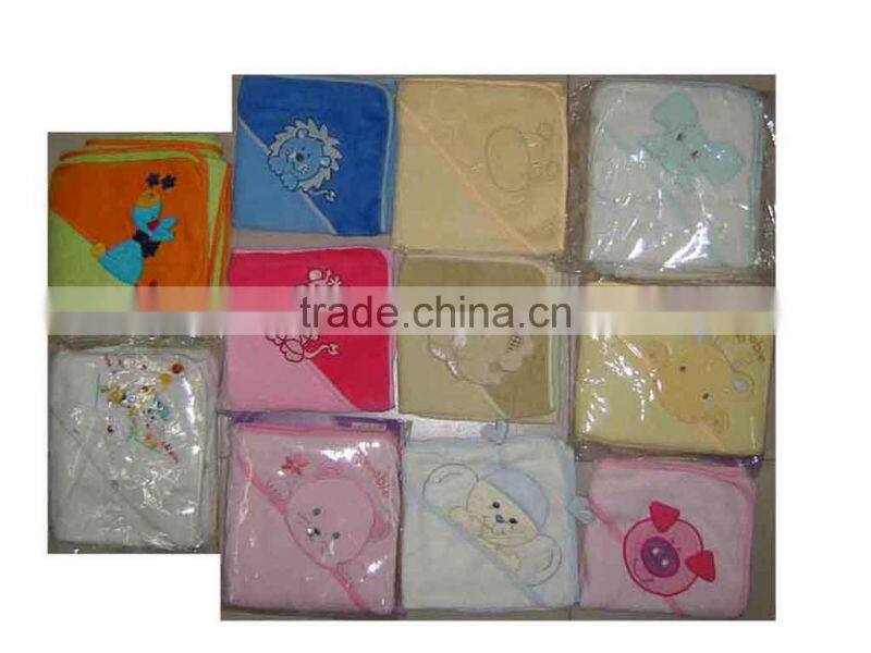plain printing color hooded baby towel