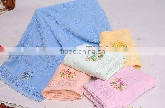 cotton embroider logo beach towel