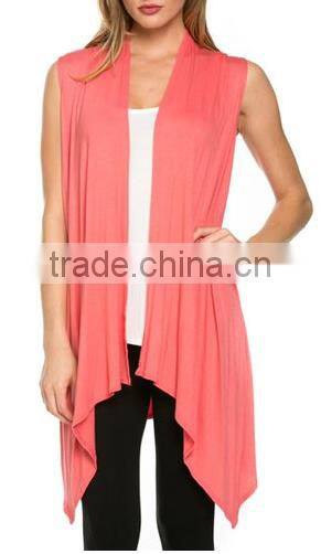 Cheap China Wholesale Clothing Women's Draped Open Front Jersey Knit Vest