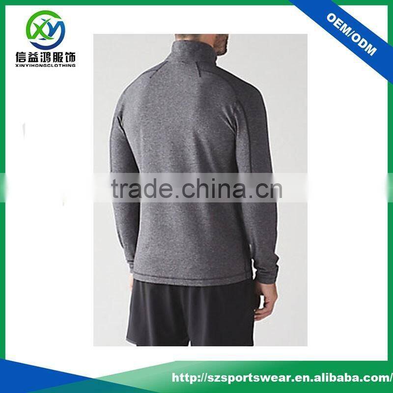 Grey color 100% polyester men breathable muscle fit hoodie plain jacket,gym wear
