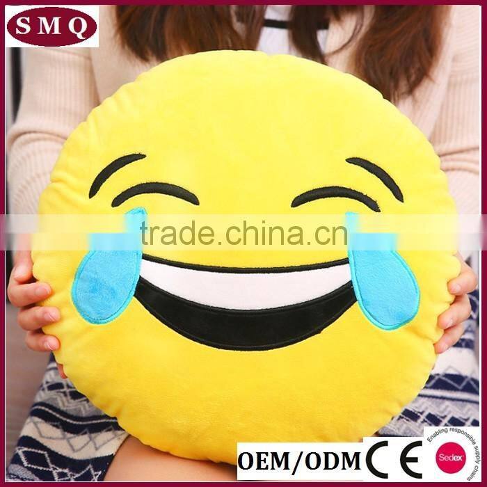 emoij cartoon pillow round pillow cover