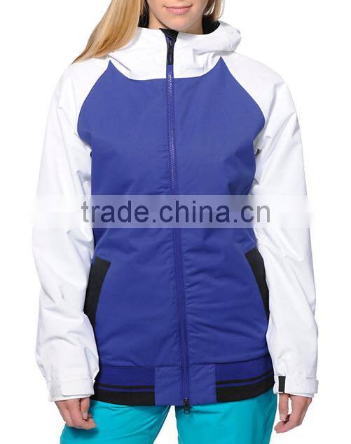 2014 Custom Purple & White Women's Snowboard Jacket With Good Quality